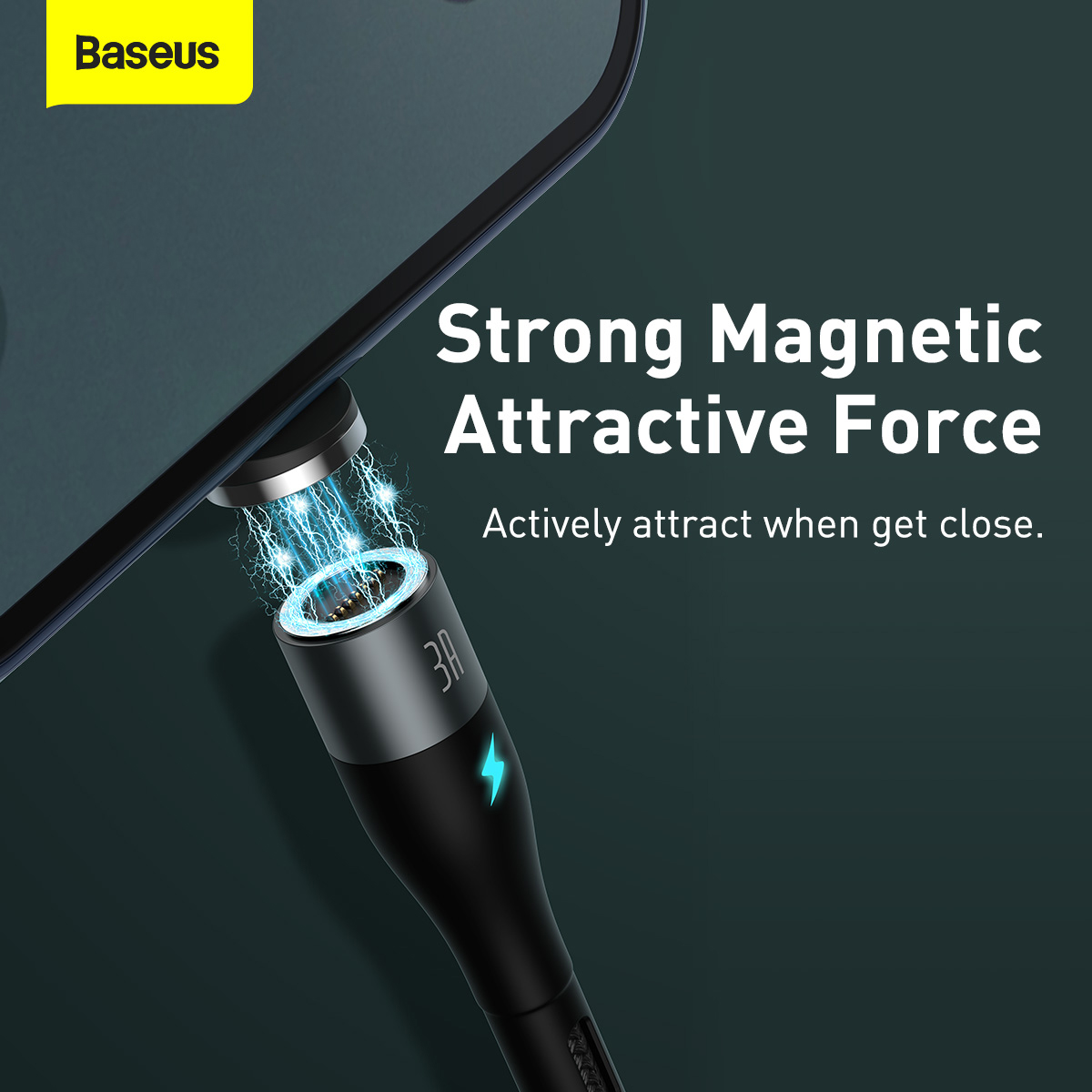 BASEUS Zinc Magnetic Safe Fast Charging Cable 1m 2.1A Micro USB Charging Cable for Xiaomi Huawei Samsung OPPO Etc. - Black-3