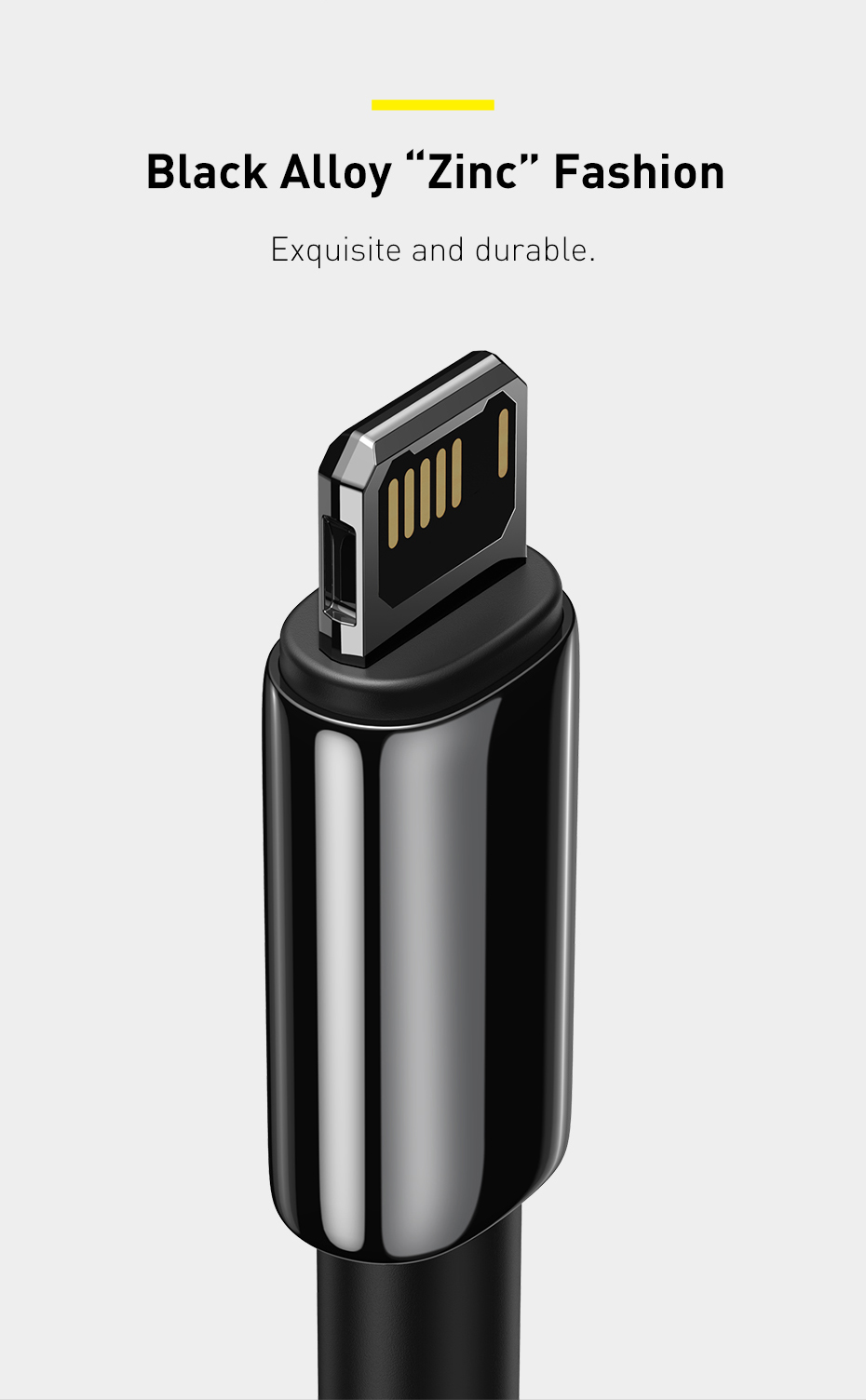 Basis Tungsten Gold Serie 2M 2.4A USB Bis Blitz 8Pin Kabel -ladedatenübertragungskabel - Schwarz