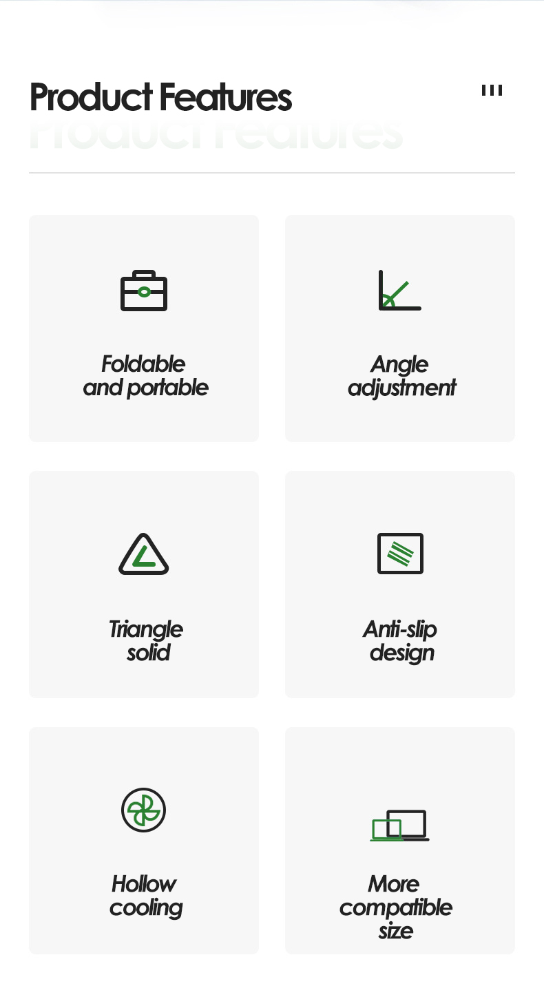 Aluminiumlegierung Faltbare Laptop -halterbuch -wärmeissipation Ständer - Schwarz