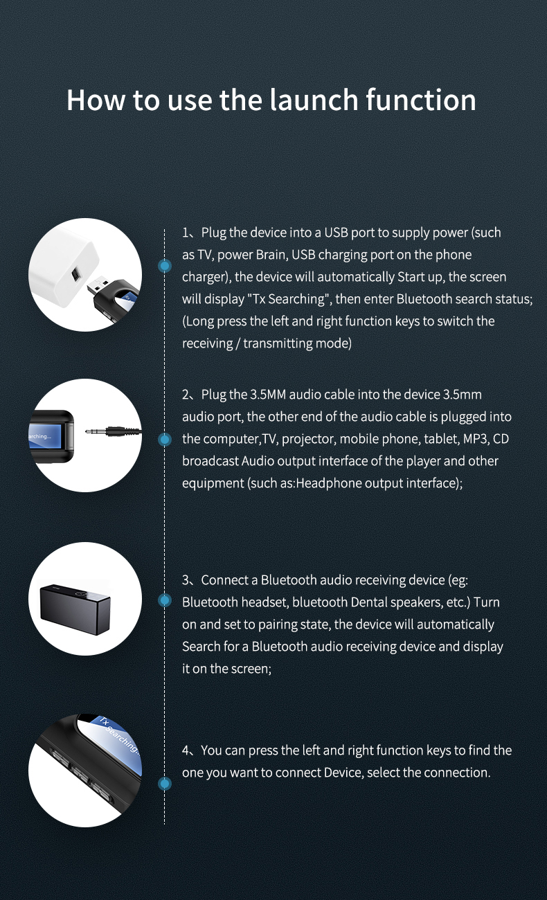 RT11 Adaptador de Audio USB 2-in-1 Bluetooth 5.0 Transmisor y Receptor Con Pantalla LCD