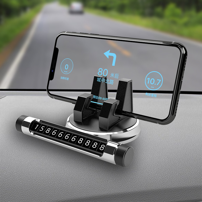 Versteckte Temporäre Stoppsignal-Autotelefonhalter-Handynummernschild XY-S001 - Schwarz