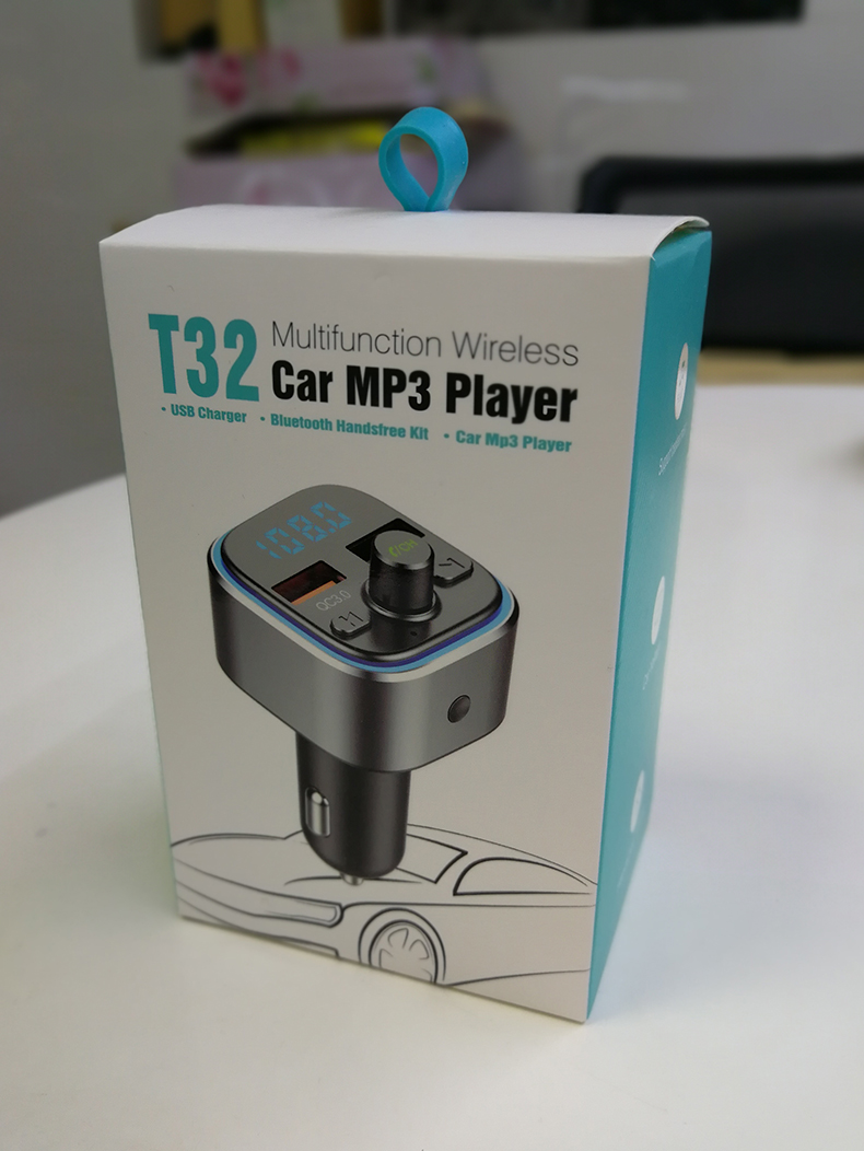 T32 Car MP3 Bluetooth Player QC3.0 Cargador de Automóvil Rápido