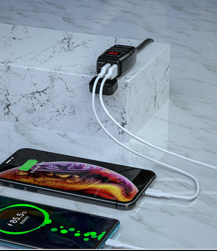 Moideau de Moto Wupp Double Chargeur de Téléphone USB Thelers - Rouge