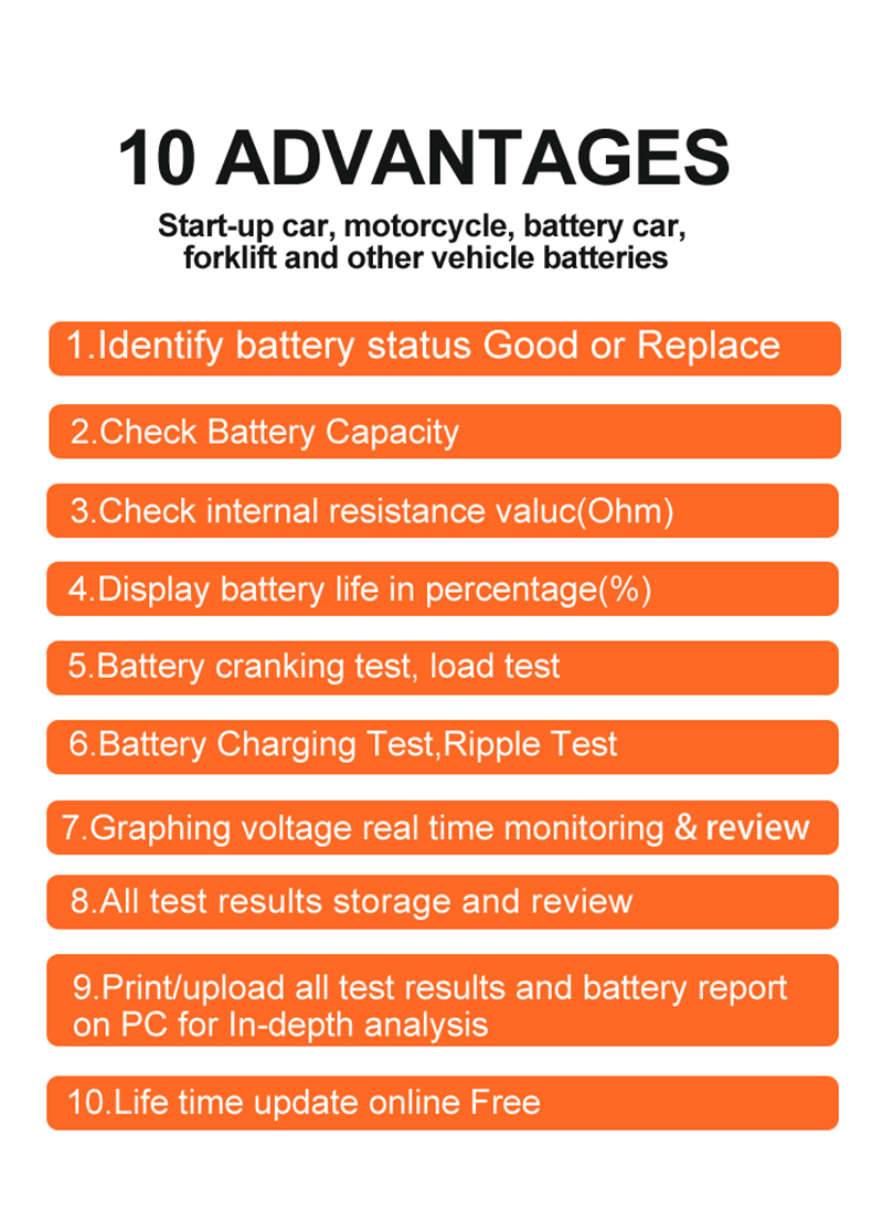 Konnwei KW650 6-12V Auto Motorrad Batterie Tester Lade-cranking-testwerkzeug Batterieanalysator 100 Bis 2000 Cca