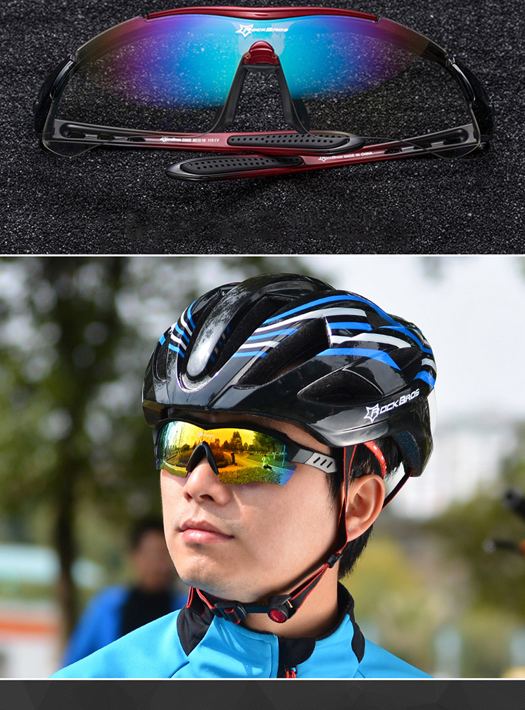 Rockbros Polarized Sports Sunglasses Proteção UV Esportes Ao Ar Livre Óculos De Ciclismo - Preto