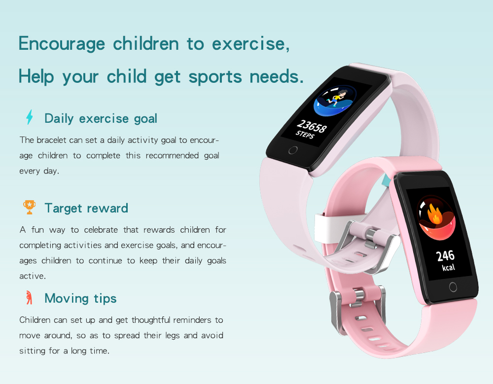 T11 1.08-Zoll-Kinder-Smart Sport-Armband-Gesundheitswesen Smart Watch IP68 Wasserdicht - Blau