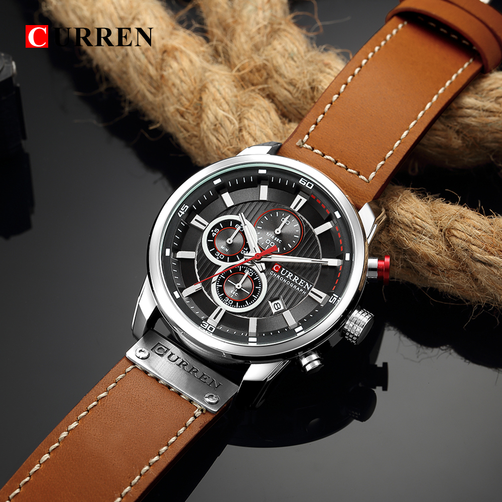 Модные Модные Часы Curren Men Watch. - Черный/синий