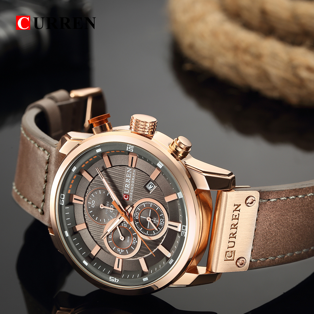 Модные Модные Часы Curren Men Watch. - Черный/синий