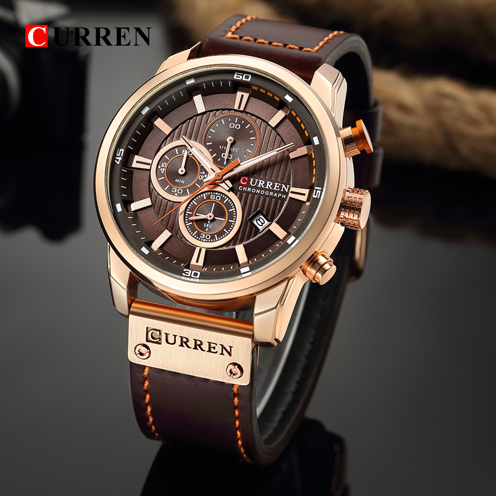 Модные Модные Часы Curren Men Watch. - Черный/синий