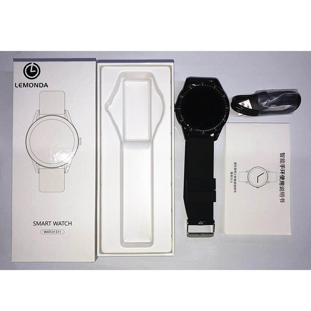 LEMONDA SMART S11 1.28 inch Full Touch Smart Watch Exercise Tracking Sleep Analysis IP67 GloryFit - Black-11