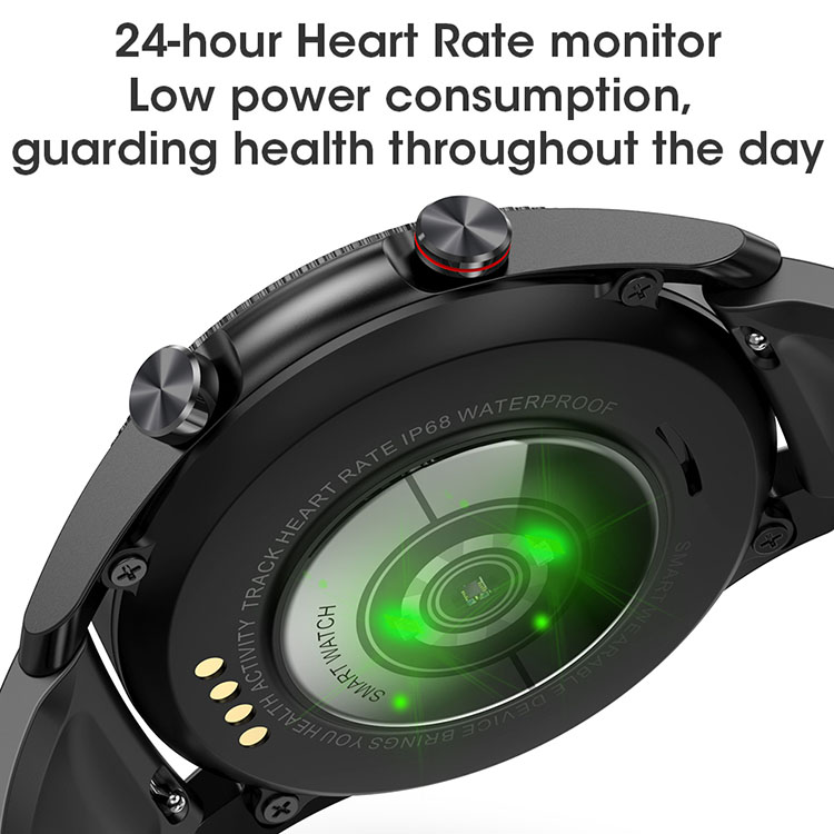 LEMONDA SMART L19 M Active 1.28-inch Full Circle Full Touch Health Monitor Smart Watch - Black/Leather Strap-11