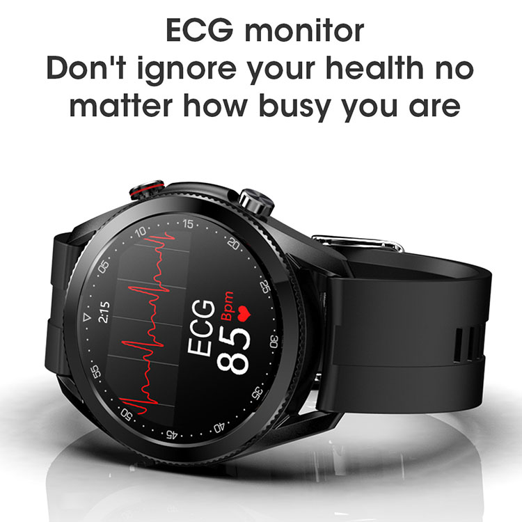 LEMONDA SMART L19 M Active 1.28-inch Full Circle Full Touch Health Monitor Smart Watch - Black/Leather Strap-13