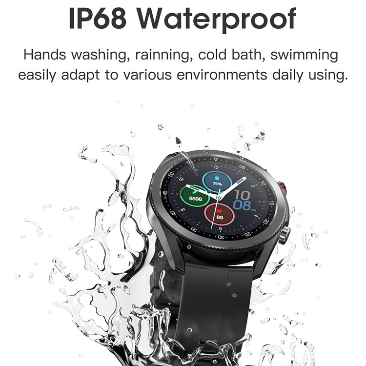 LEMONDA SMART L19 M Active 1.28-inch Full Circle Full Touch Health Monitor Smart Watch - Black/Leather Strap-14