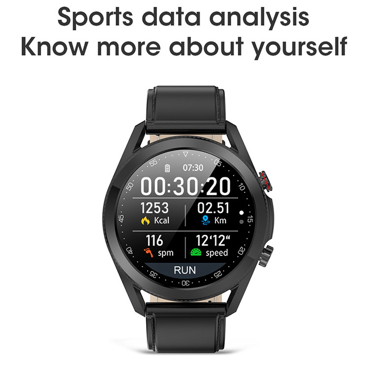 LEMONDA SMART L19 M Active 1.28-inch Full Circle Full Touch Health Monitor Smart Watch - Black/Leather Strap-16