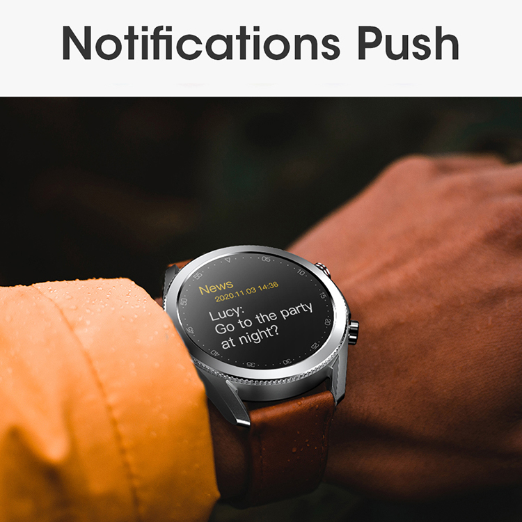 LEMONDA SMART L19 M Active 1.28-inch Full Circle Full Touch Health Monitor Smart Watch - Black/Leather Strap-17