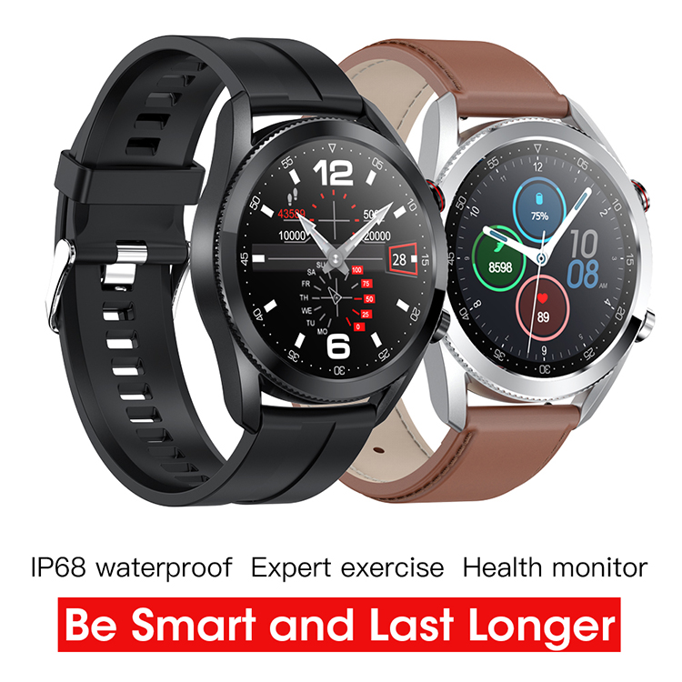 LEMONDA SMART L19 M Active 1.28-inch Full Circle Full Touch Health Monitor Smart Watch - Black/Leather Strap-20