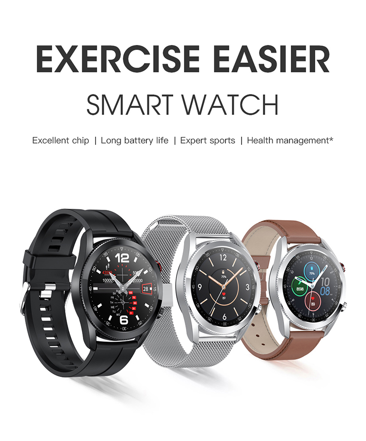 LEMONDA SMART L19 M Active 1.28-inch Full Circle Full Touch Health Monitor Smart Watch - Black/Leather Strap-21