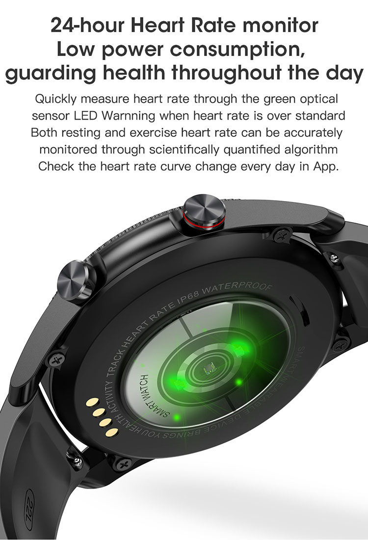 LEMONDA SMART L19 M Active 1.28-inch Full Circle Full Touch Health Monitor Smart Watch - Black/Leather Strap-31