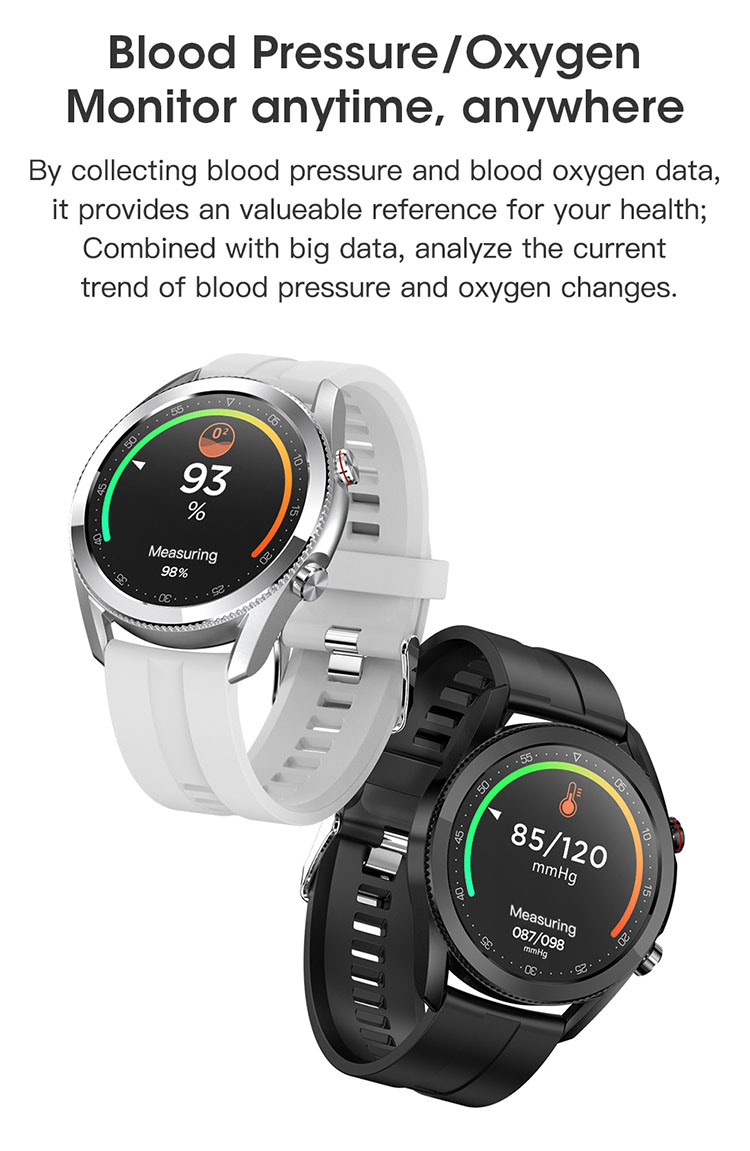 LEMONDA SMART L19 M Active 1.28-inch Full Circle Full Touch Health Monitor Smart Watch - Black/Leather Strap-32