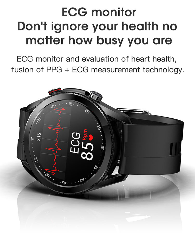 LEMONDA SMART L19 M Active 1.28-inch Full Circle Full Touch Health Monitor Smart Watch - Black/Leather Strap-33