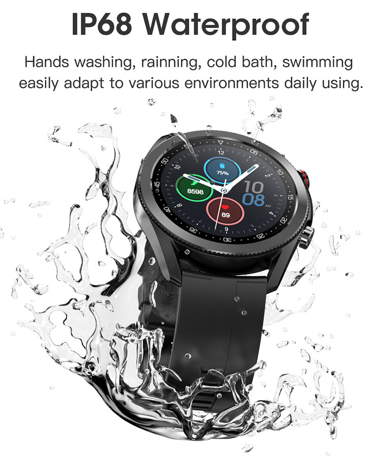 LEMONDA SMART L19 M Active 1.28-inch Full Circle Full Touch Health Monitor Smart Watch - Black/Leather Strap-34