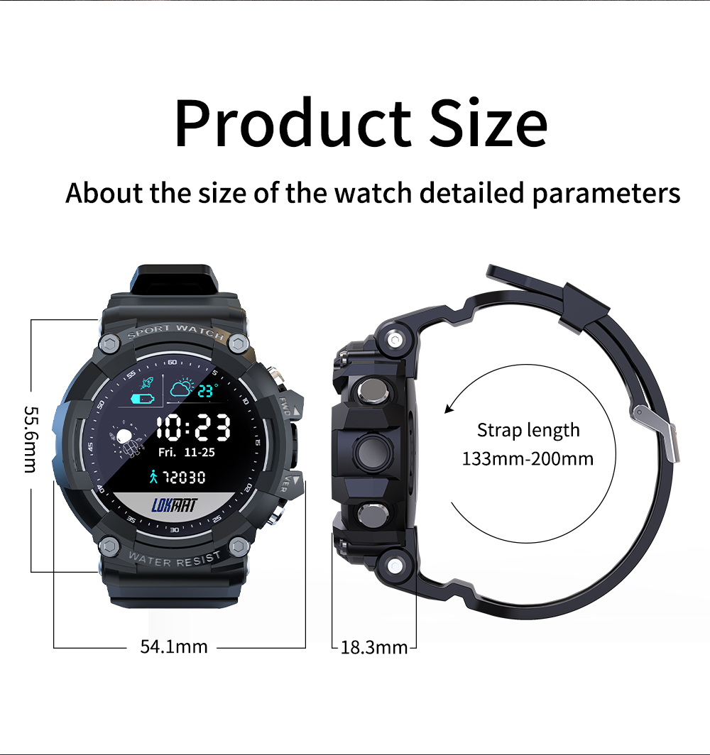LOKMAT ATTACK 2 Sport Smart Watch Heart Rate Blood Pressure Monitor IP68 Waterproof Pedometer Smartwatch - Army Green-11