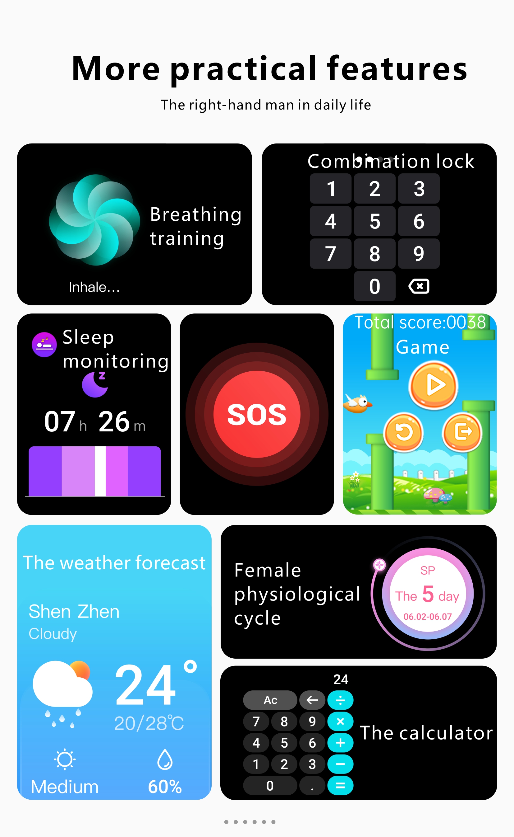 QX9 1.96-inch Touch Screen Sports Bracelet Body Temperature Heart Rate Monitor Smart Watch - Black