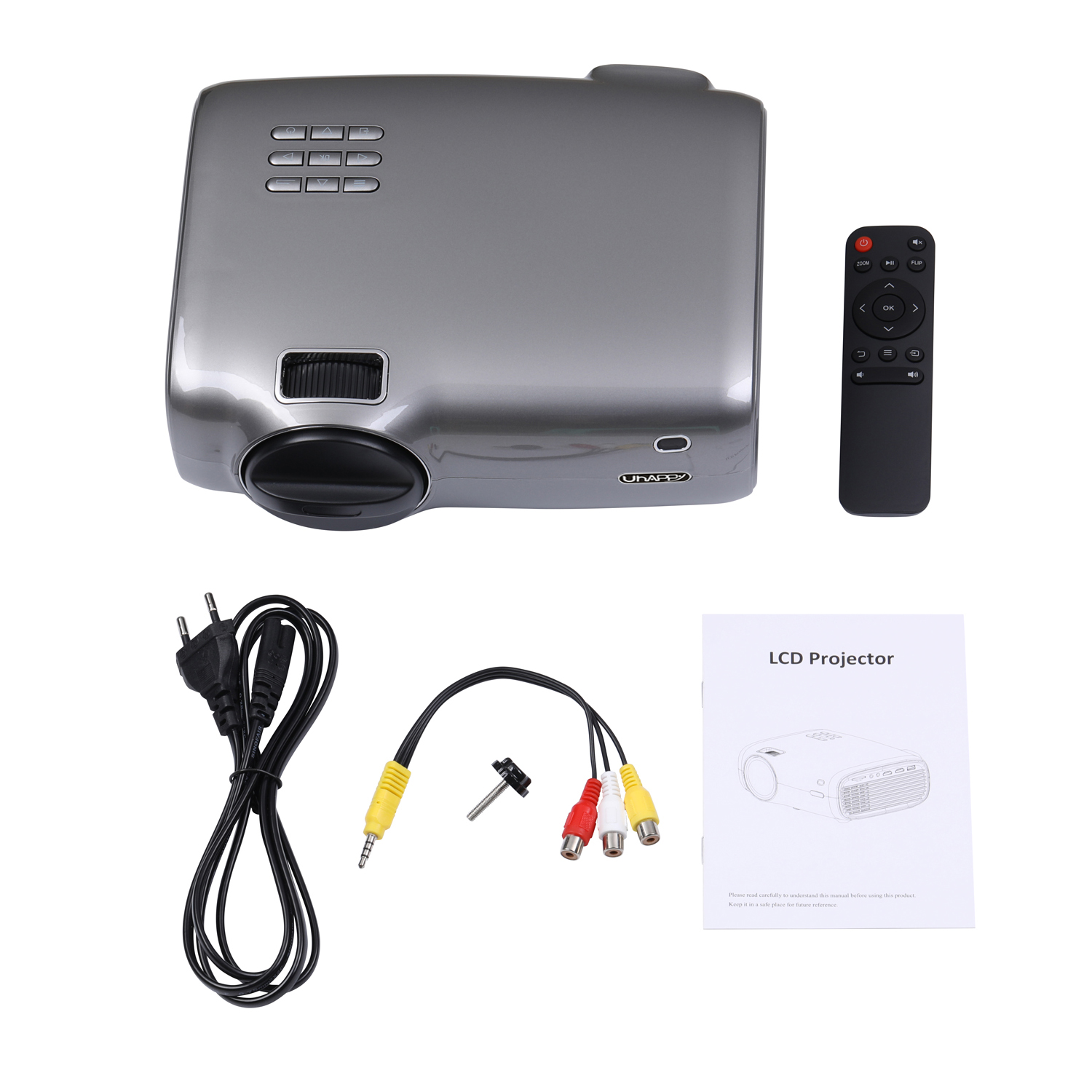 Uhappy U43 wi -fi Projector Wireless Sync Display 1080p Led HD Home Theatre Projector - us Plug