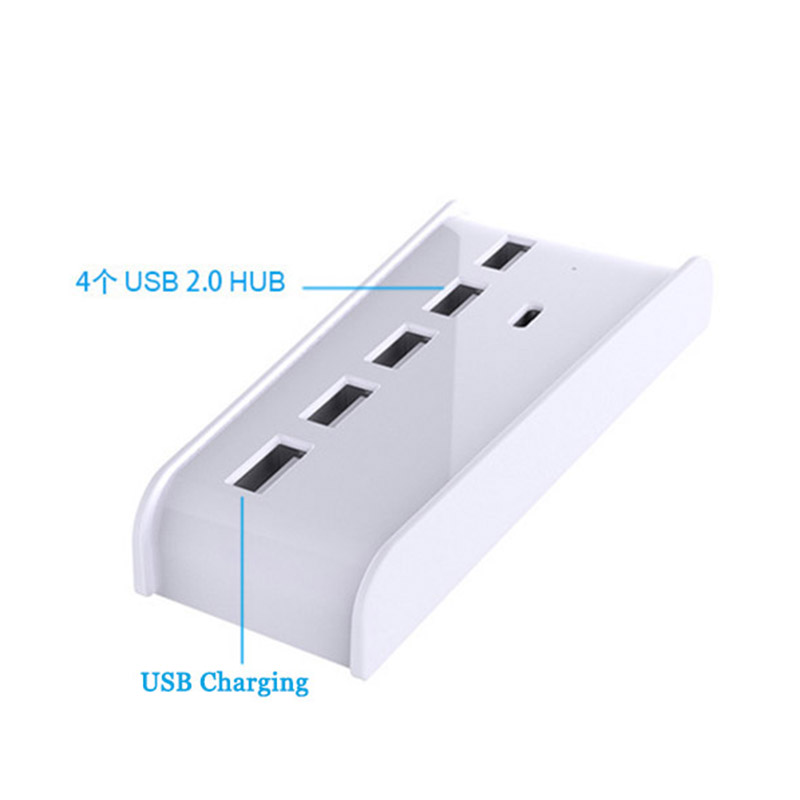 KJH-PS5-008 Adaptador de Cubo USB 3.0 Para Extensor Portátil de Várias Portas PS5 Com 4 USB 2.0, Tipo c 3.1 - Branco-2