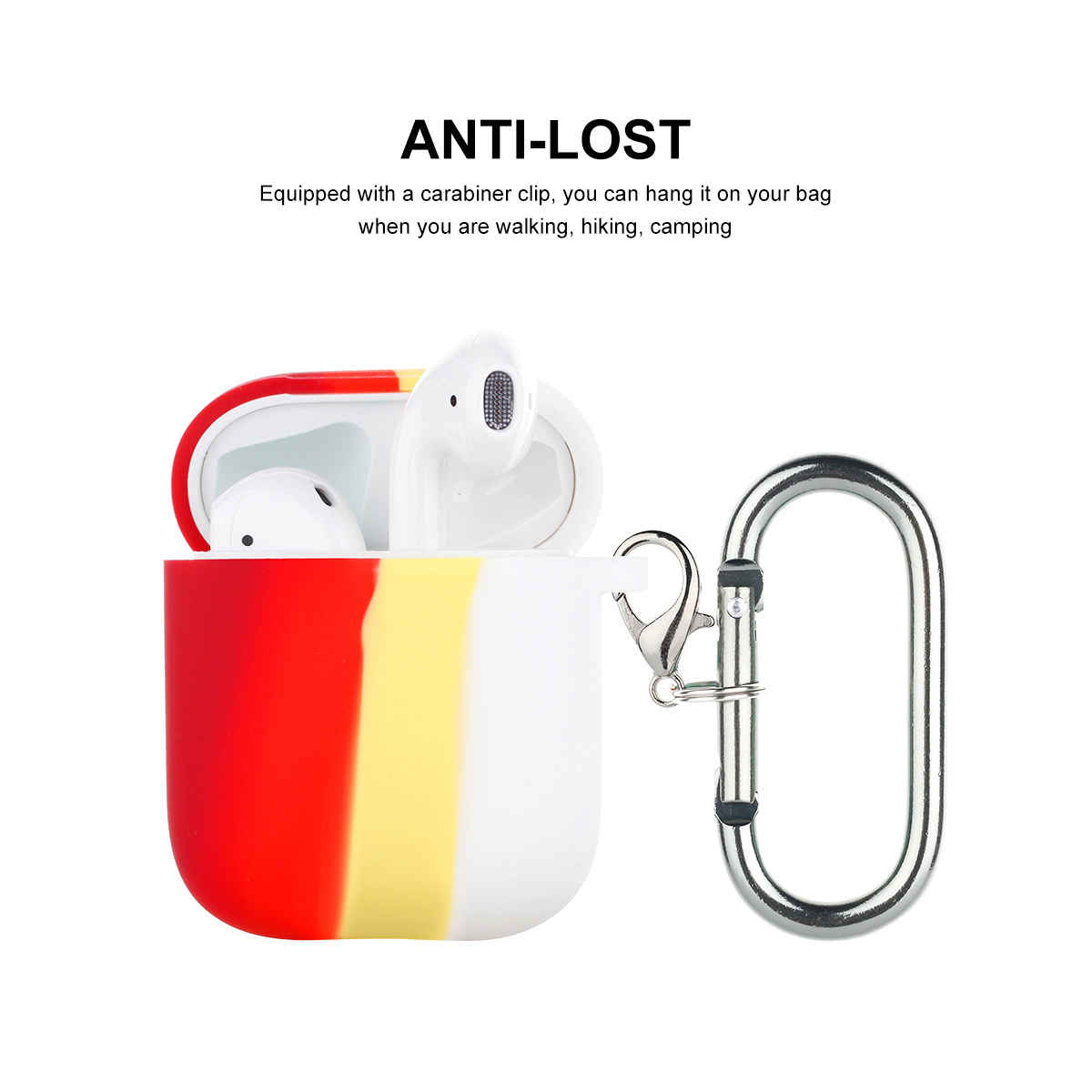 Hat Prince Rainbow TPU Case + Strap Anti-lost + Boucle Pour Airpods Apple Avec (sans Fil) Case (2019) / (2016) - Style D