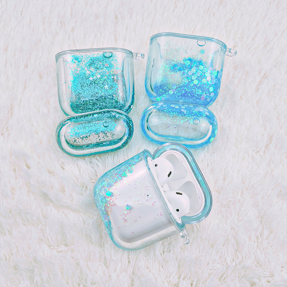 Quicksand PC Clear Case Para Apple AirPods Con Caso de Carga Inalámbrica (2019)/caso de Carga (2019)/(2016) - Verde