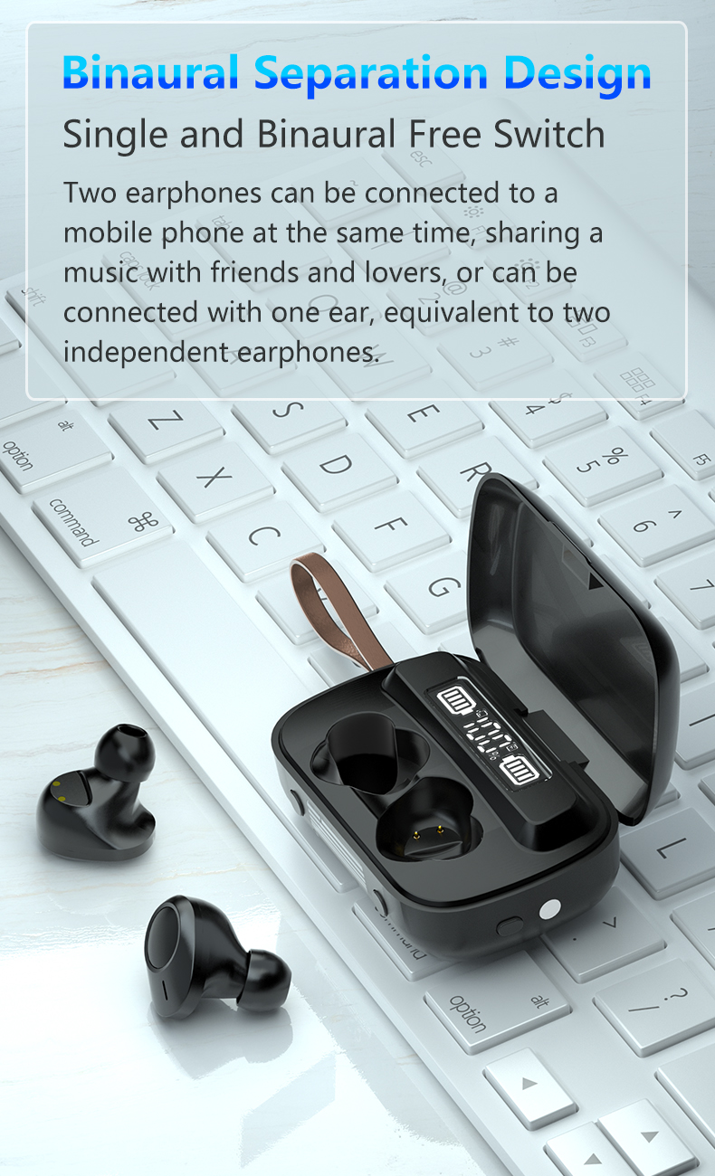 A13 TWS Bluetooth In-ear Auriculares Impermeables Pantalla de Tres Dígitos Con Caja de Carga