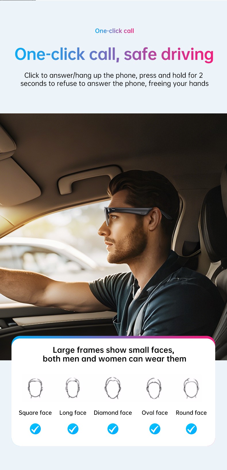 Bluetooth Audio Sunglasses, Open-Ear Sound — lifestyle 8