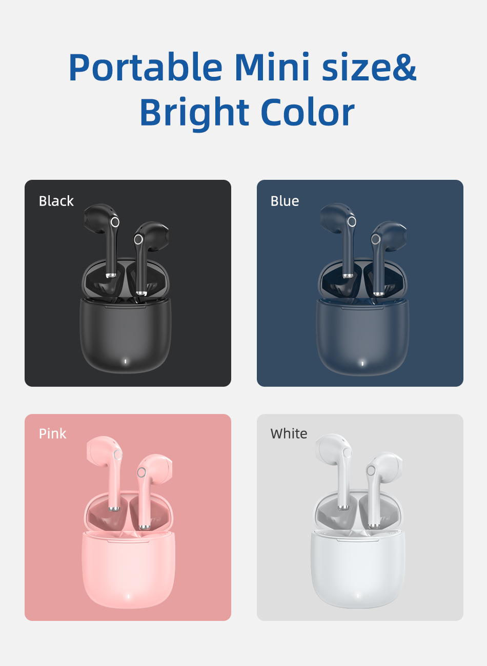 WIWU Airbuds TWS06 Bluetooth Earphones Stereo HiFi Sound Wireless Headsets Earbuds with Charging Case - Black