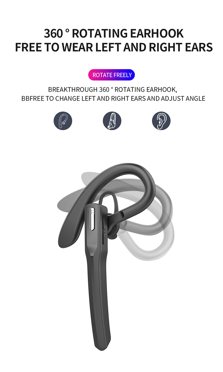 M8 Wireless Hands-Free Bluetooth Headphones Redução De Ruído Fones De Ouvido Com Gancho De Ouvido