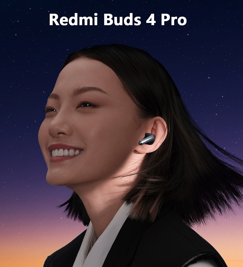 Xiaomi Redmi Buds 4 Pro Bluetooth 5.3 Wireless TWS Earphone Stéréo Stéréo Sound Noise Reduction Sports Earbud With Charging Case - le Noir