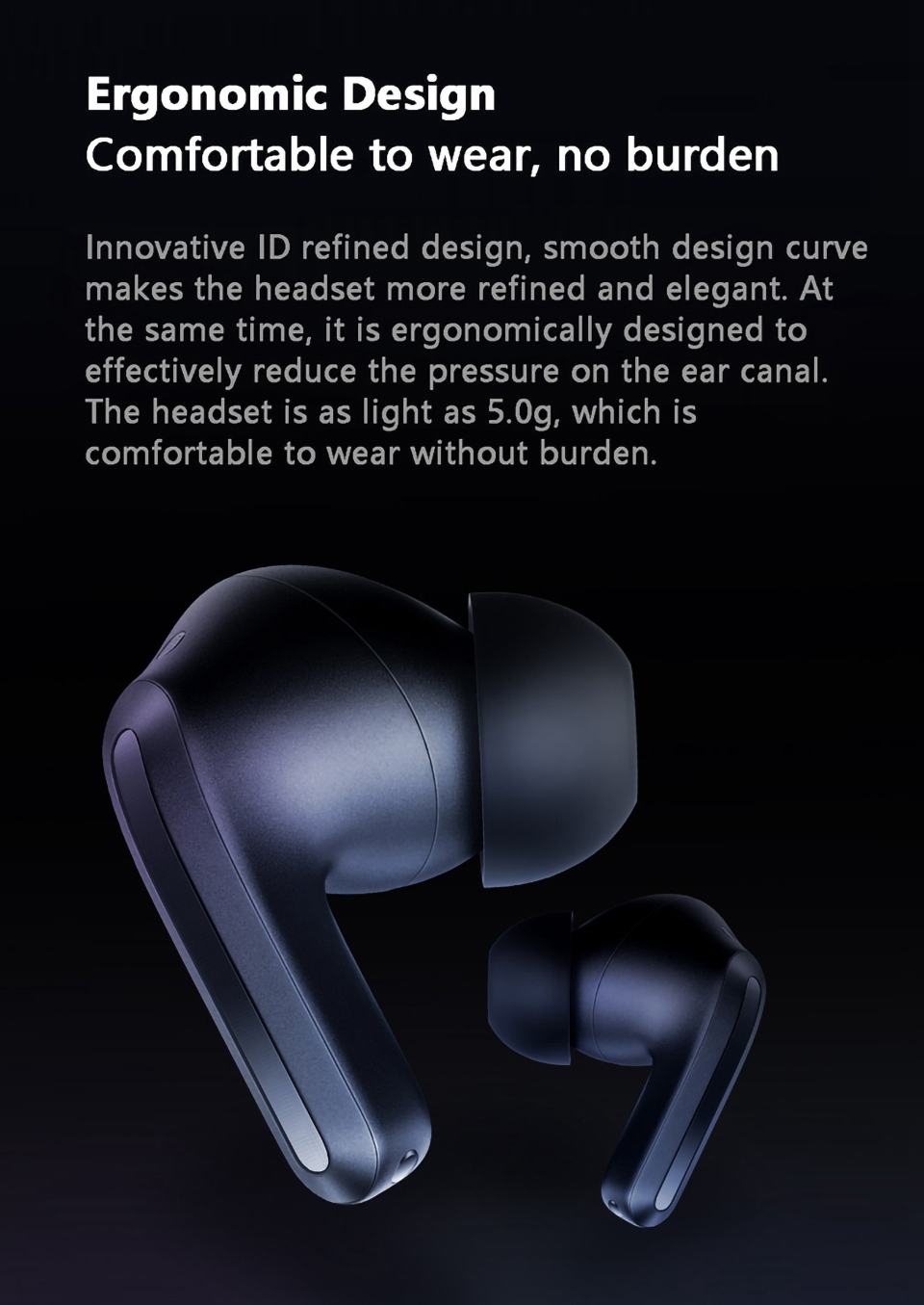 Xiaomi Redmi Buds 4 Pro Bluetooth 5.3 Wireless TWS Earphone Stéréo Stéréo Sound Noise Reduction Sports Earbud With Charging Case - le Noir