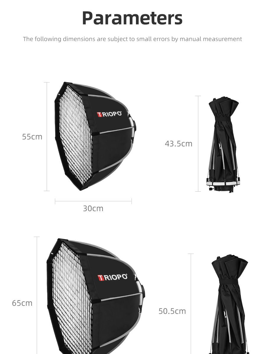 Triopo K55 55cm Flash SpeedLite Portable Ombrella Ombrella Soft Box Diffuseur Softbox Pour Lampe De Poche