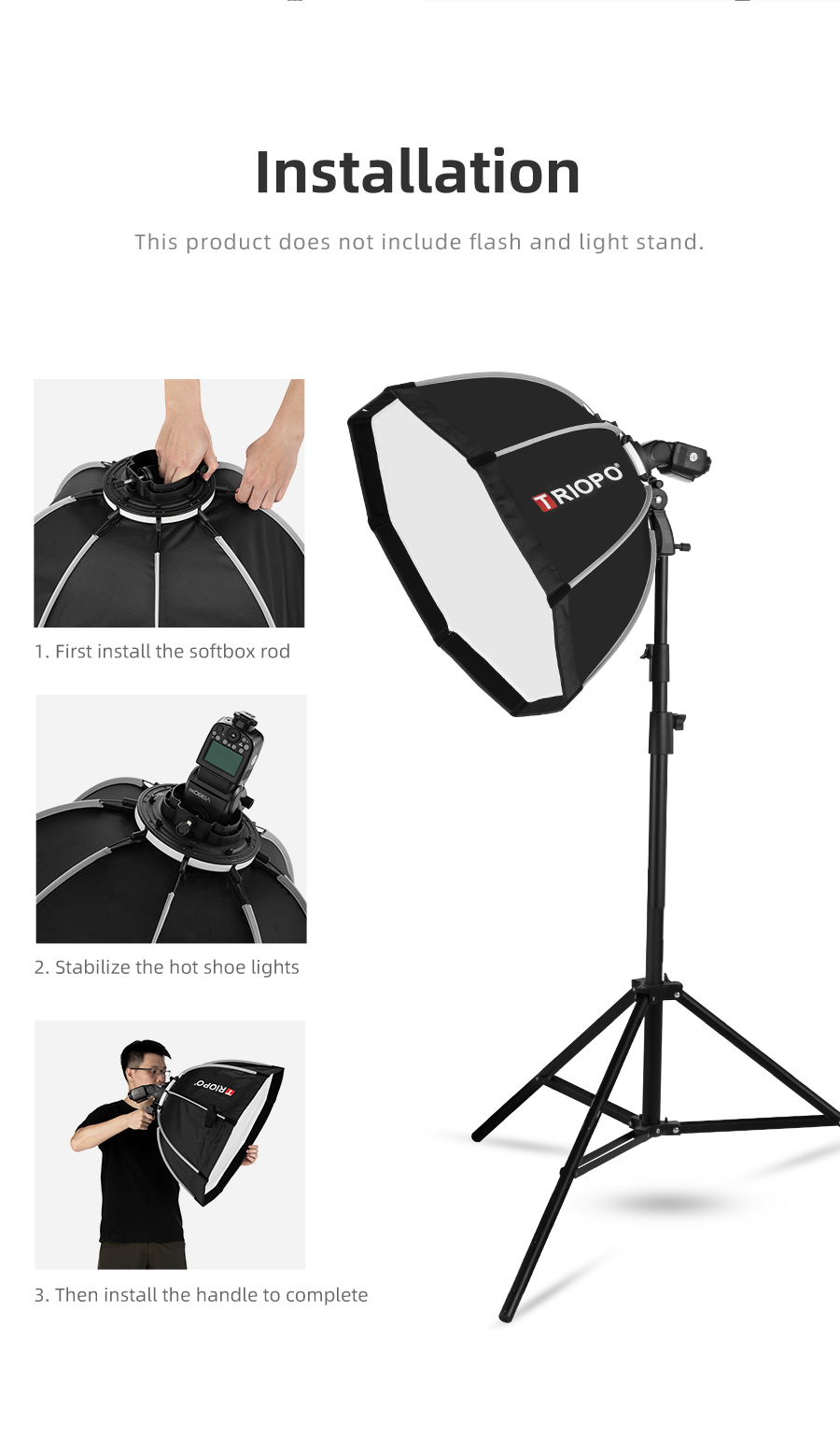 Triopo KS55 55cm Portátil Outdoor Octagon Guarda-chuva Softbox Flash SpeedLite Refletor Suave Para Photo Studio