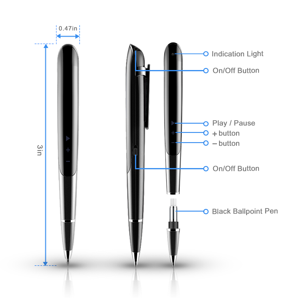 Q9 16 gb Lärmreduktion Digitaler Sprachrekorder Mit OLED Display + Writing Pen 2 in 1 Für Nachrichteninterviews Geschäftstreffen