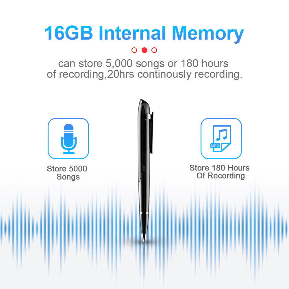 Q9 16 gb Riduzione Del Rumore Digital Voice Recorder Peni Con OLED Display + Writing Pen 2 in 1 Per le Interviste Alle Interviste Meeting di Business