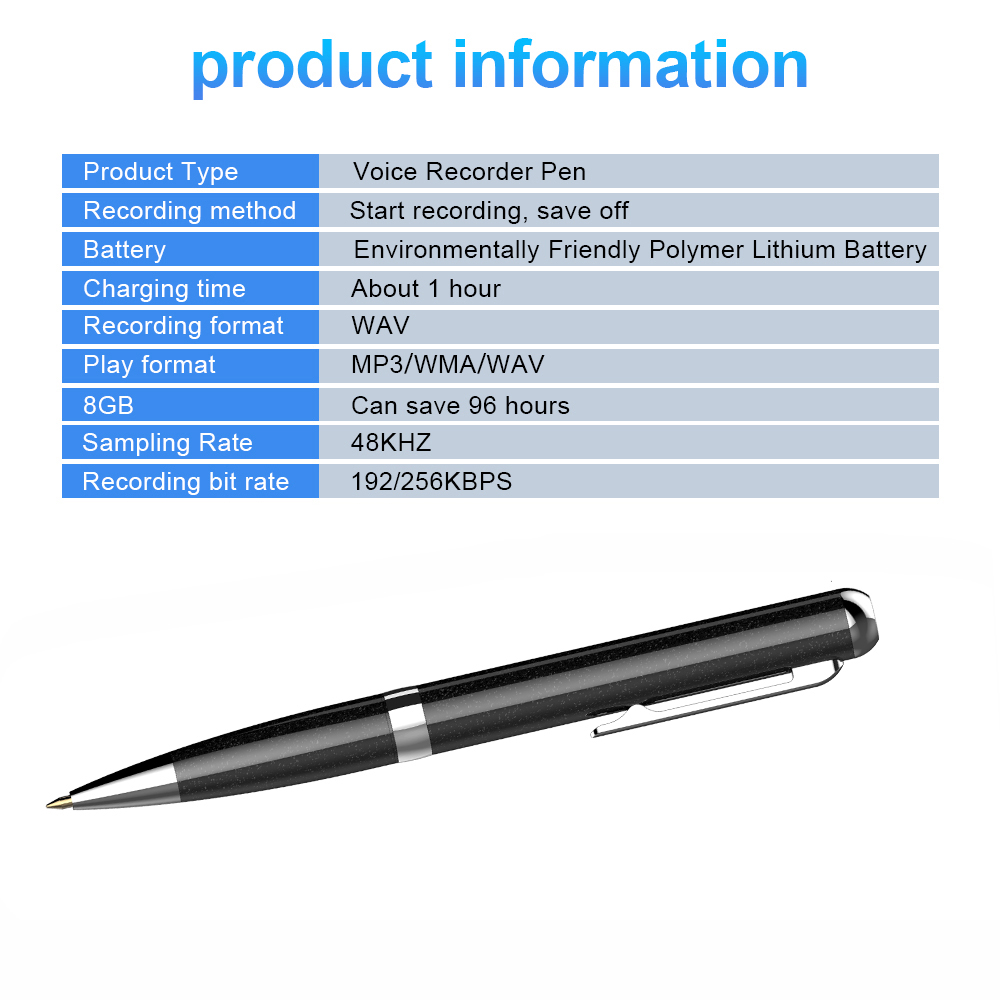 Q96 8 gb Rauschreduktion Mini Recorder Schreibbares Digitaler Sprachrekorder Tragbares Audioaufzeichnung Diktaphon