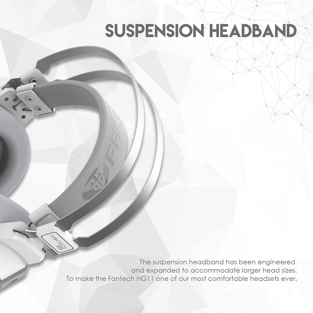 FANTECH HG11 Gaming Headset USB Wired Earphones with Microphone and Light Effect - White-3