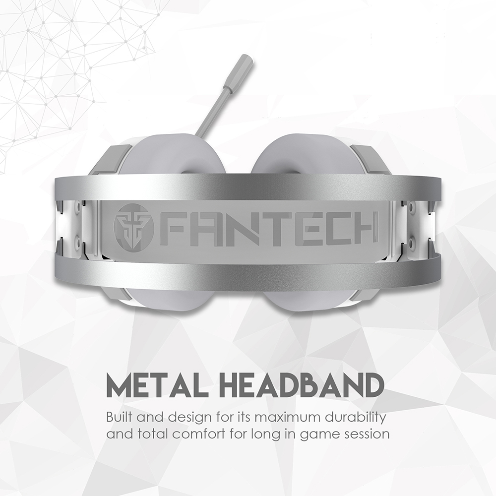 FANTECH HG11 Gaming Headset USB Wired Earphones with Microphone and Light Effect - White-6