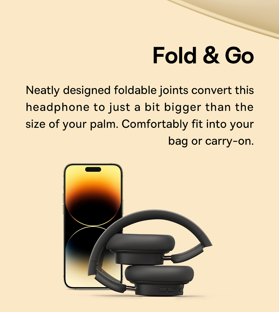 BASEUS Bowie D05 Wireless Bluetooth Headset Foldable HiFi Stereo Music Headphone - Grey