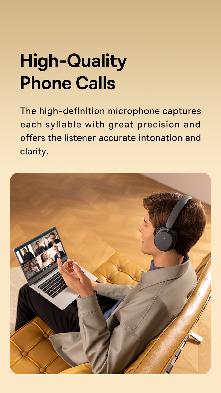 BASEUS Bowie D05 Wireless Bluetooth Headset Foldable HiFi Stereo Music Headphone - Grey
