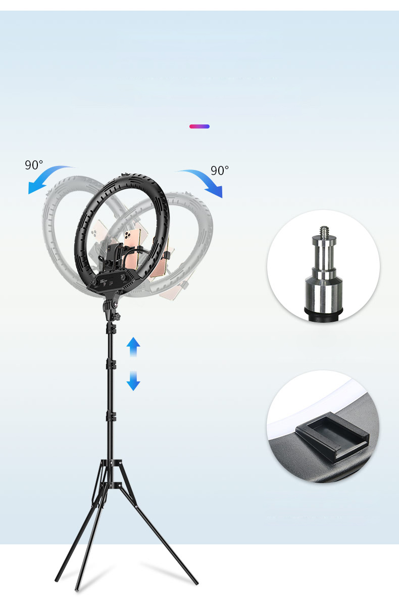 Apexel APL-FL18JJ12 45cm Lâmpada LED LED Photography Lamp Dimmable For Makeup Live Broadcasting