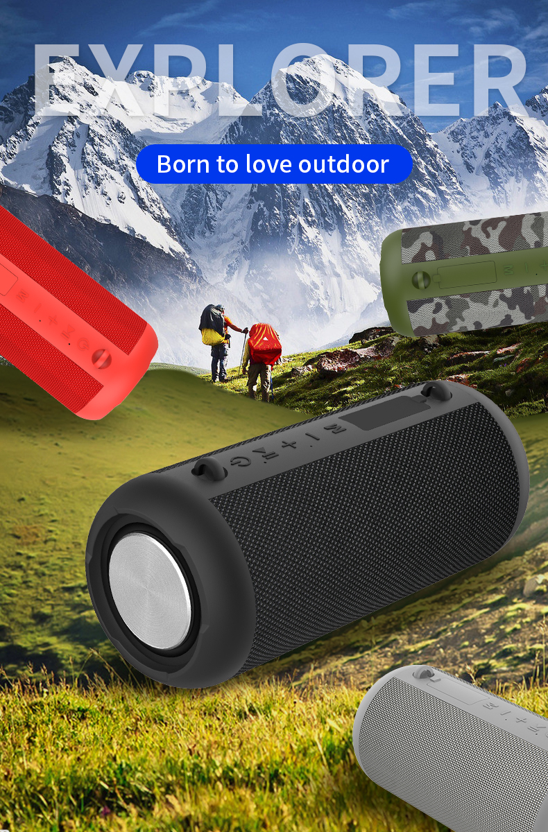 BD18 20W Altavoz Bluetooth Power Bank Inalámbrico Estéreo Subwoofer Impermeable Altavoz De Bajo - Rojo