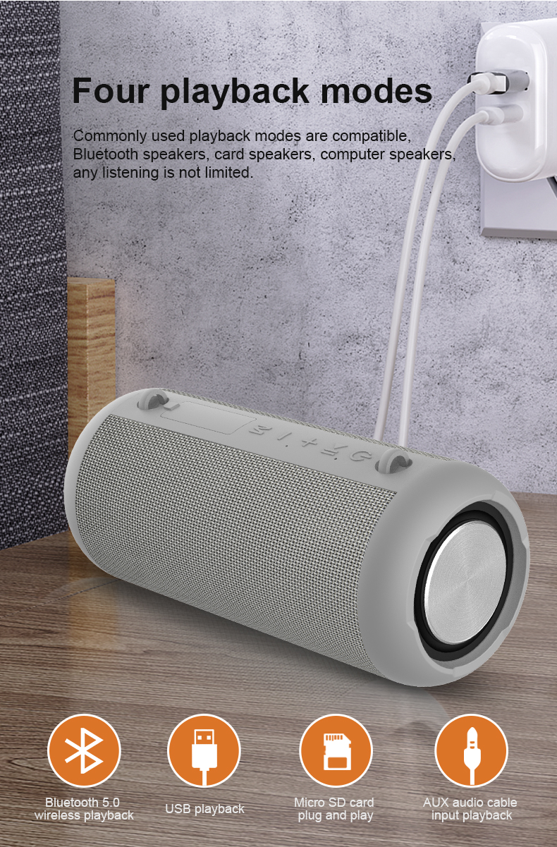 BD18 20W Bluetooth-Lautsprecher-Power Bank Drahtloser Stereo-Subwoofer Wasserdichter Basslautsprecher - Rot