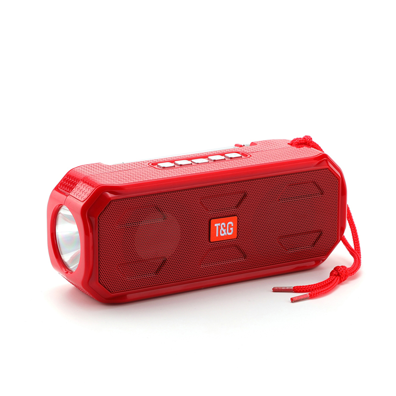 t & g TG280 TWS Solar Bluetooth Speaker Wireless Altoparlante Con Supporto Per la Torcia TF / FM / 3,5 mm Aux / U Disco - Rosso